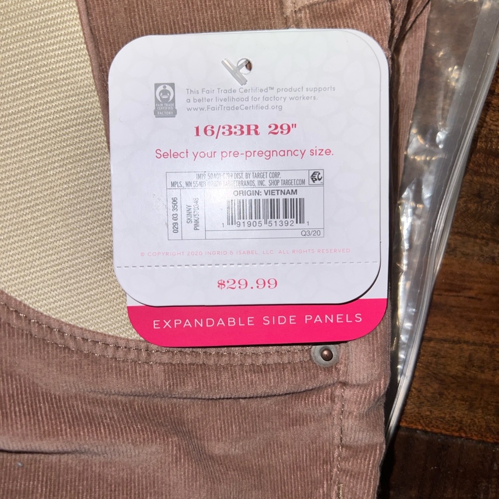 Ingrid & Isabel Tan Maternity Pants Brand New